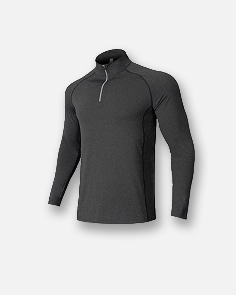 Athletic quarter-zip with breathable stretch fabric for all-day comfort