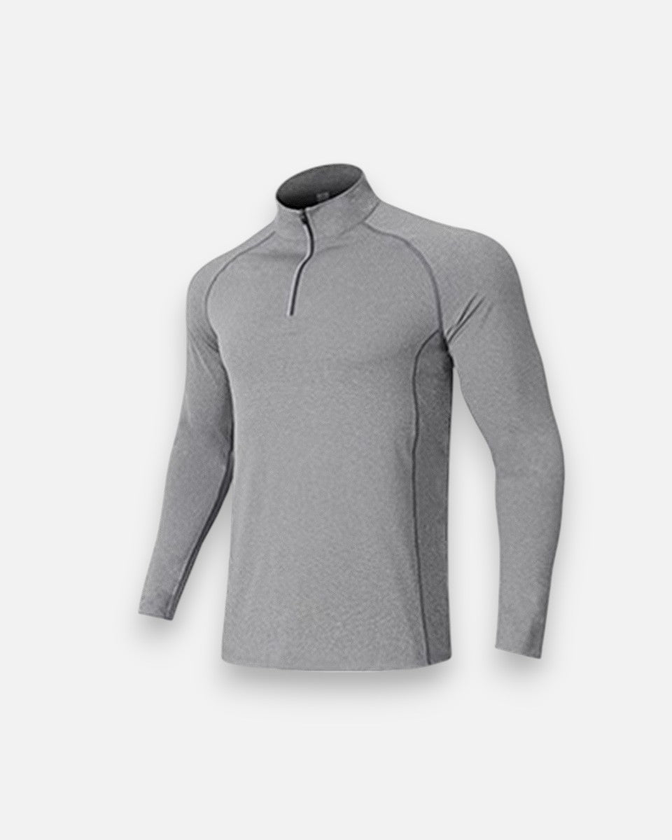 Athletic quarter-zip with breathable stretch fabric for all-day comfort