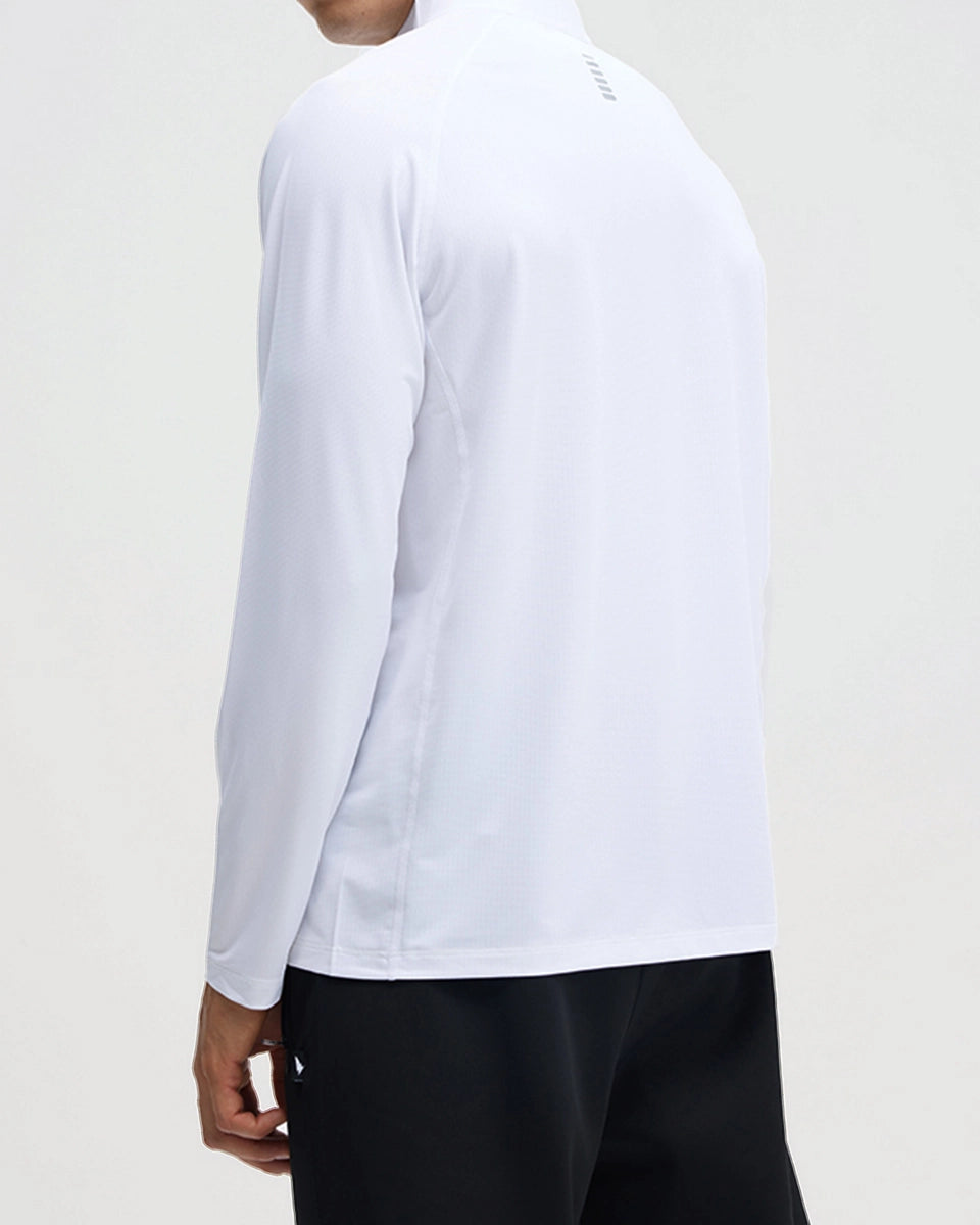 Athletic quarter-zip with breathable stretch fabric for all-day comfort
