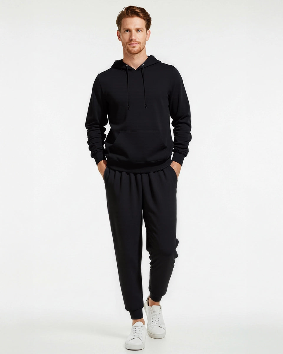 Work-to-Workout Hoodie – Premium black hoodie for men’s office-to-gym transition