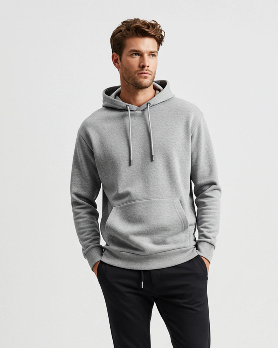 Work-to-Workout Hoodie – Premium grey hoodie for men’s office-to-gym transition