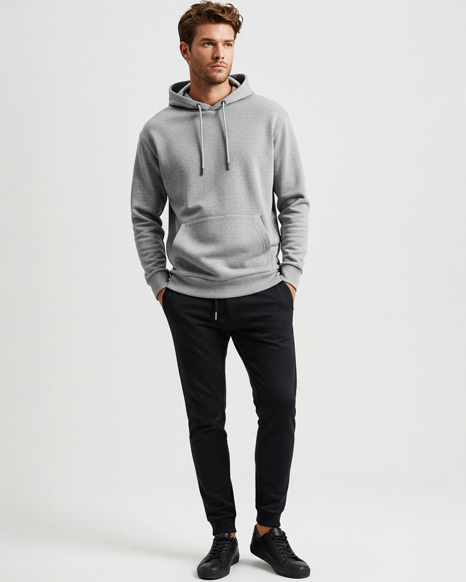 Work-to-Workout Hoodie – Premium grey hoodie for men’s office-to-gym transition