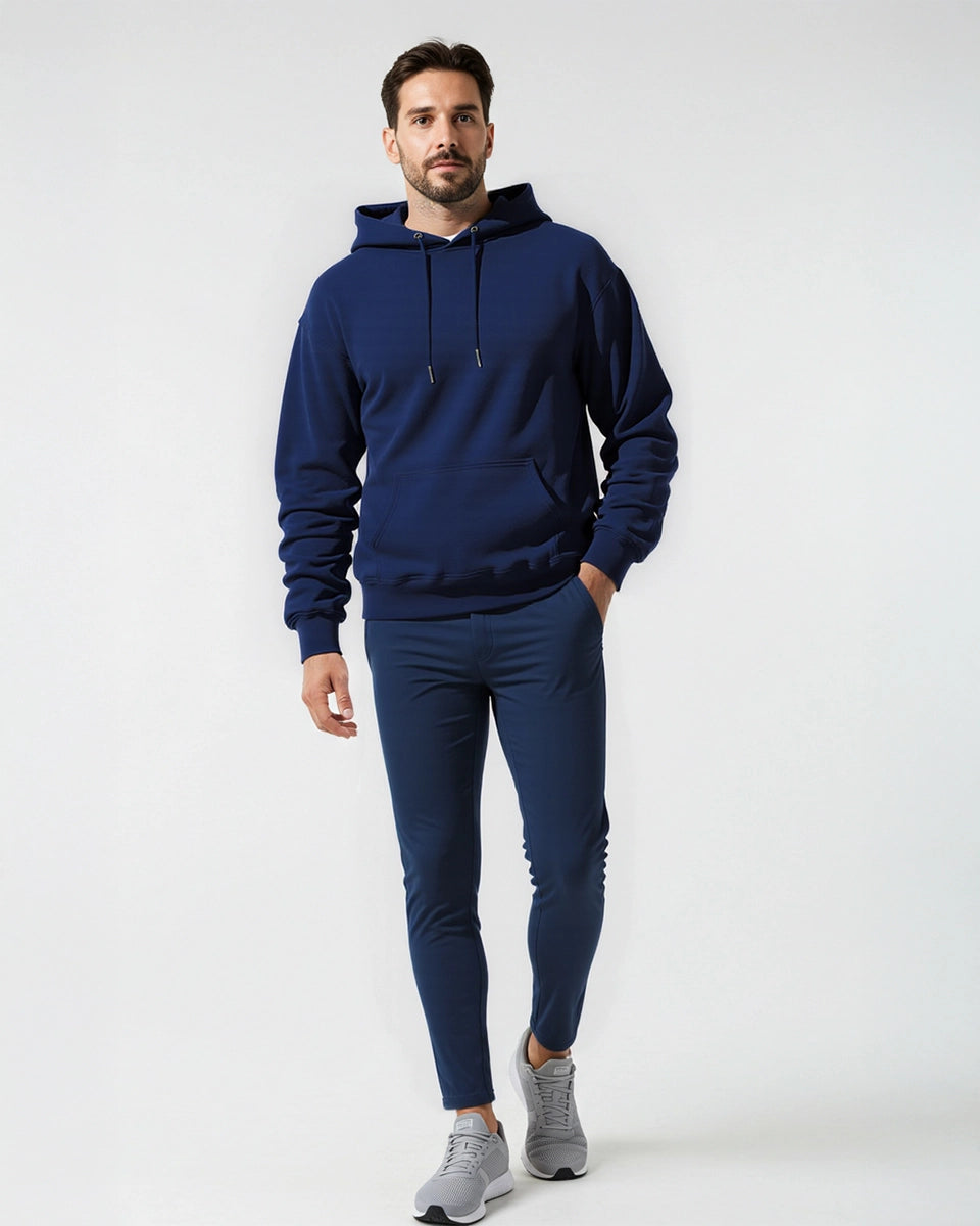 Work-to-Workout Hoodie – Premium navy hoodie for men’s office-to-gym transition