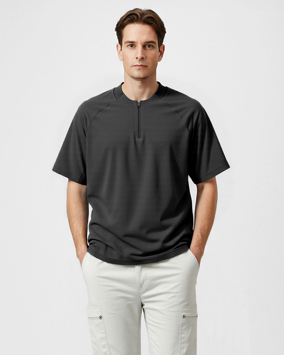 Men’s breathable quarter-zip with mesh underarm for moisture-wicking performance