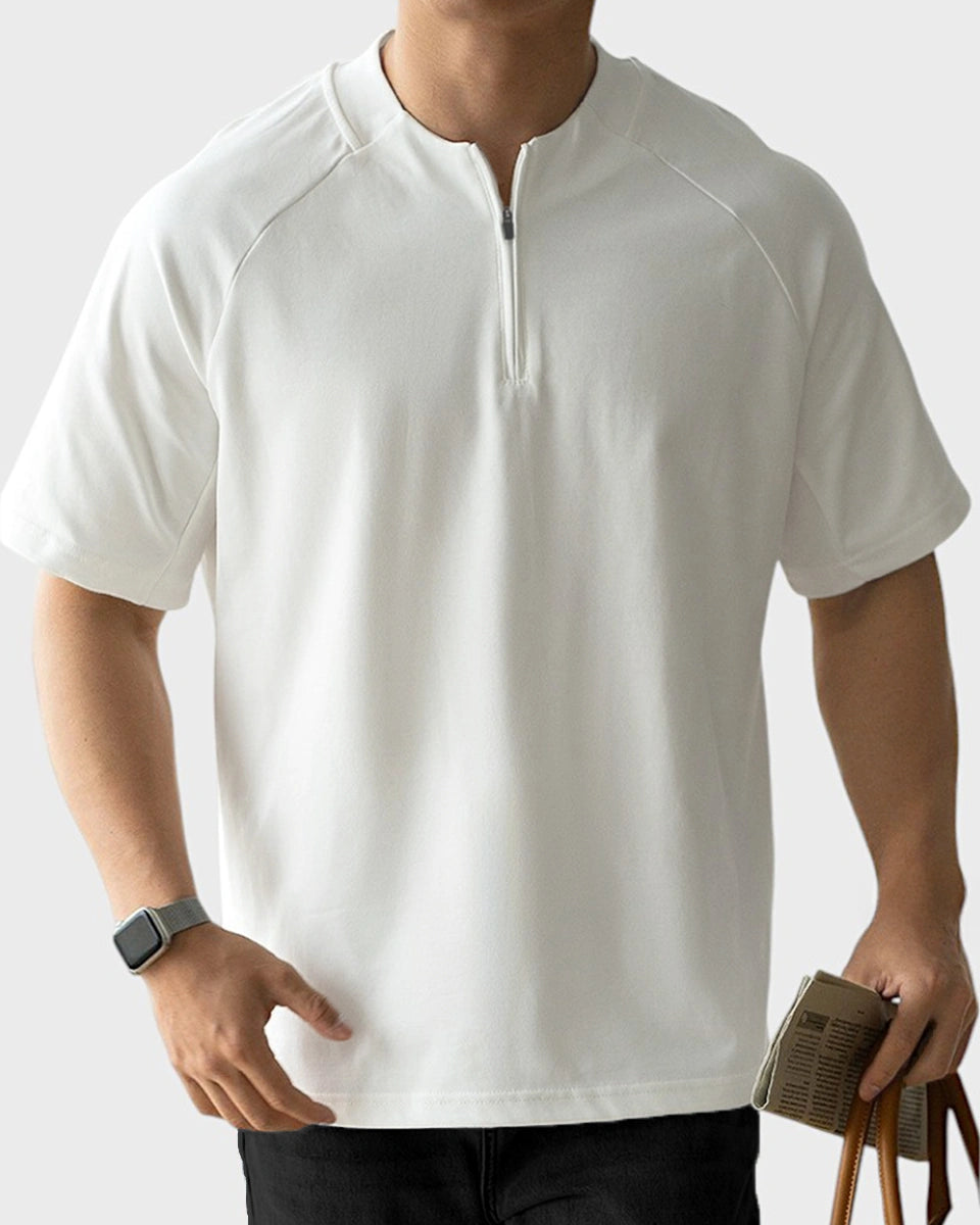 Men’s breathable quarter-zip with mesh underarm for moisture-wicking performance