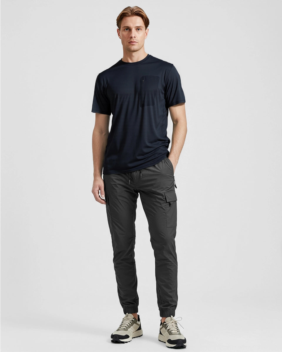 Moisture-wicking athletic tee for office duty, training, running, and everyday wear.