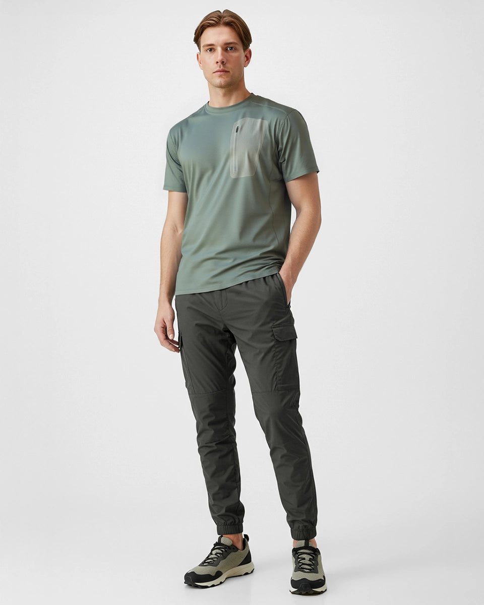 Moisture-wicking athletic tee for office duty, training, running, and everyday wear.