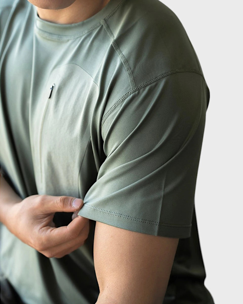 Moisture-wicking athletic tee for office duty, training, running, and everyday wear.