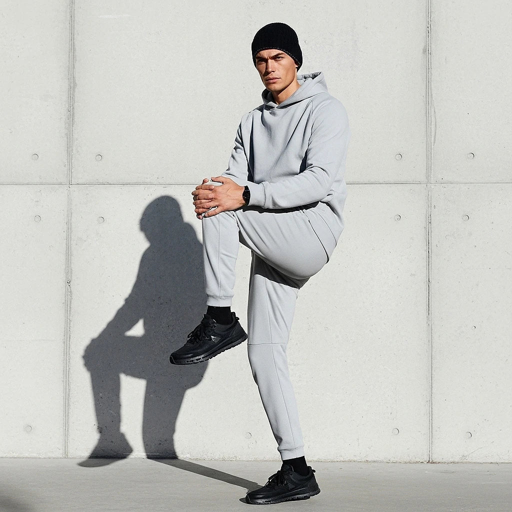 Black tapered joggers from Bearvel’s Performance Joggers Collection, designed with stretch, moisture-wicking fabric, and sleek styling for work-to-workout versatility.