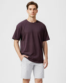 Relaxed-fit men's t-shirt in silky 50-count cotton blend – lightweight, cool-touch fabric for all-day comfort