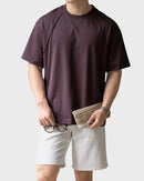 Relaxed-fit men's t-shirt in silky 50-count cotton blend – lightweight, cool-touch fabric for all-day comfort