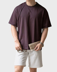 Relaxed-fit men's t-shirt in silky 50-count cotton blend – lightweight, cool-touch fabric for all-day comfort