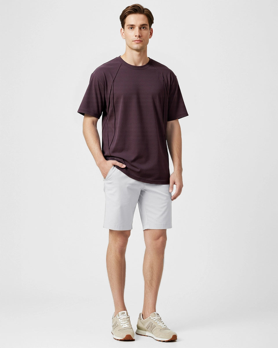 Relaxed-fit men's t-shirt in silky 50-count cotton blend – lightweight, cool-touch fabric for all-day comfort