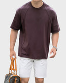 Relaxed-fit men's t-shirt in silky 50-count cotton blend – lightweight, cool-touch fabric for all-day comfort