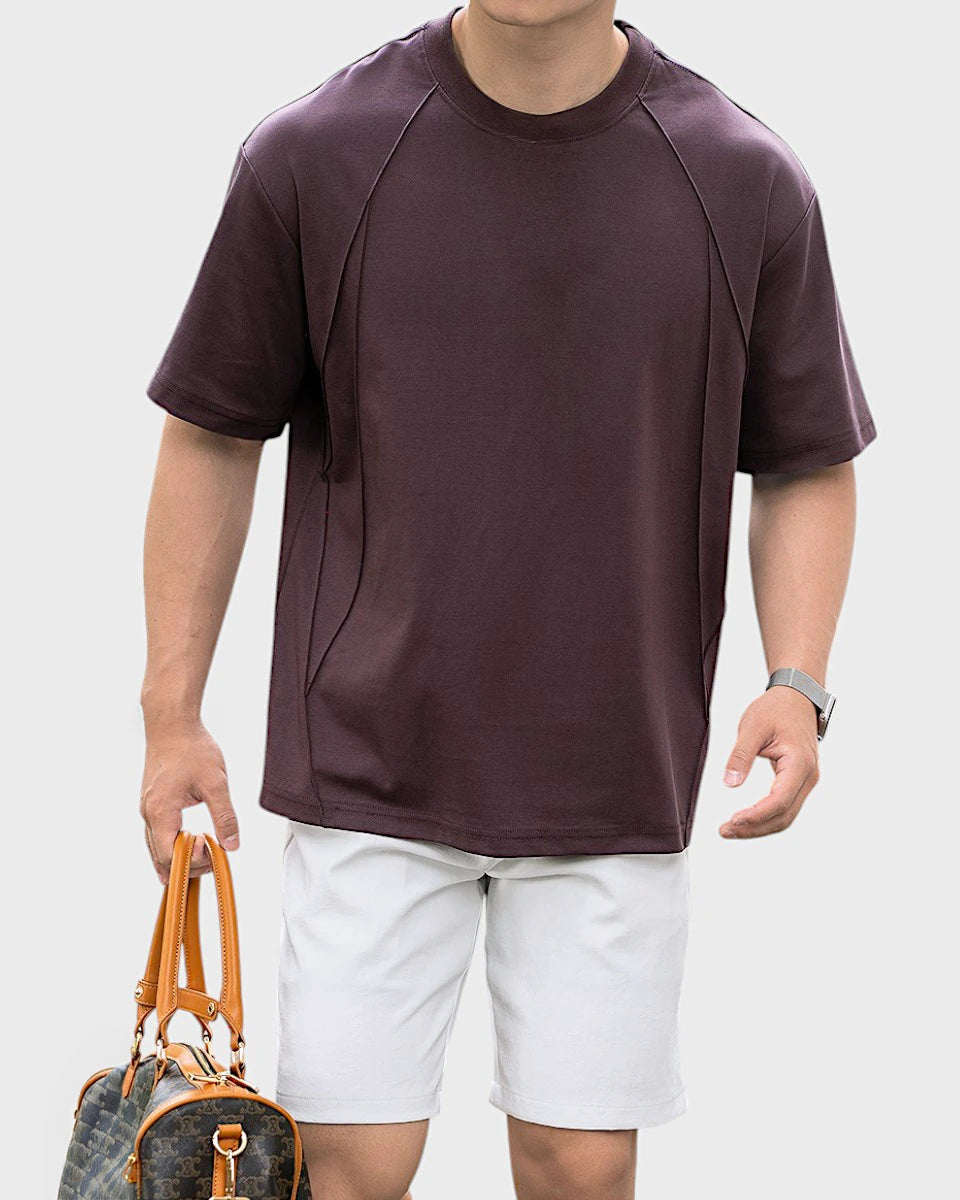 Relaxed-fit men's t-shirt in silky 50-count cotton blend – lightweight, cool-touch fabric for all-day comfort