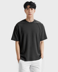Relaxed-fit men's t-shirt in silky 50-count cotton blend – lightweight, cool-touch fabric for all-day comfort