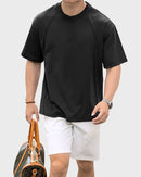 Relaxed-fit men's t-shirt in silky 50-count cotton blend – lightweight, cool-touch fabric for all-day comfort