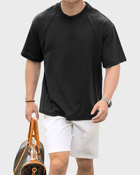 Relaxed-fit men's t-shirt in silky 50-count cotton blend – lightweight, cool-touch fabric for all-day comfort