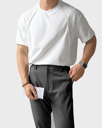 Relaxed-fit men's t-shirt in silky 50-count cotton blend – lightweight, cool-touch fabric for all-day comfort