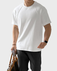 Relaxed-fit men's t-shirt in silky 50-count cotton blend – lightweight, cool-touch fabric for all-day comfort