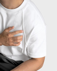 Relaxed-fit men's t-shirt in silky 50-count cotton blend – lightweight, cool-touch fabric for all-day comfort