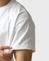 Relaxed-fit men's t-shirt in silky 50-count cotton blend – lightweight, cool-touch fabric for all-day comfort