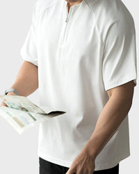 Men’s breathable quarter-zip with mesh underarm for moisture-wicking performance