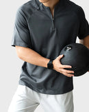 Men’s breathable quarter-zip with mesh underarm for moisture-wicking performance