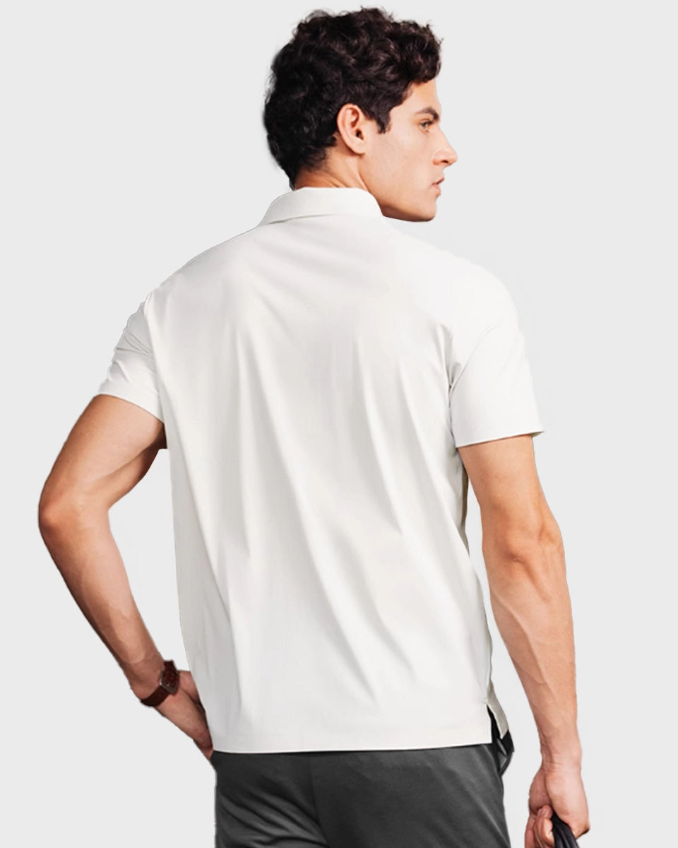 Flowstate Polo – Antibacterial quick-dry men’s polo with UPF50+ and stretch collar