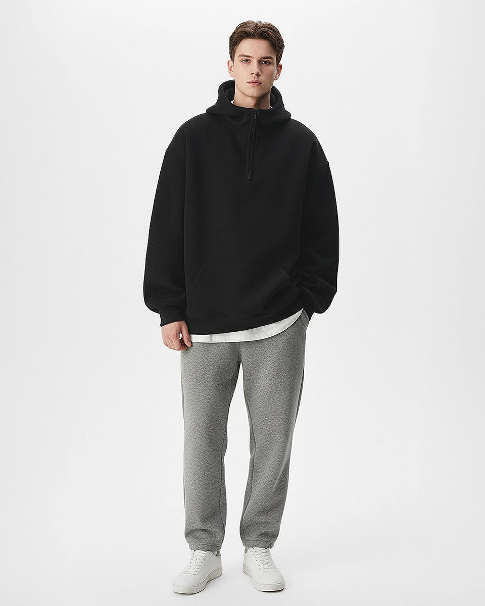 Pulse Hoodie – half‑zip, 440g premium hoodie for smart casual and training