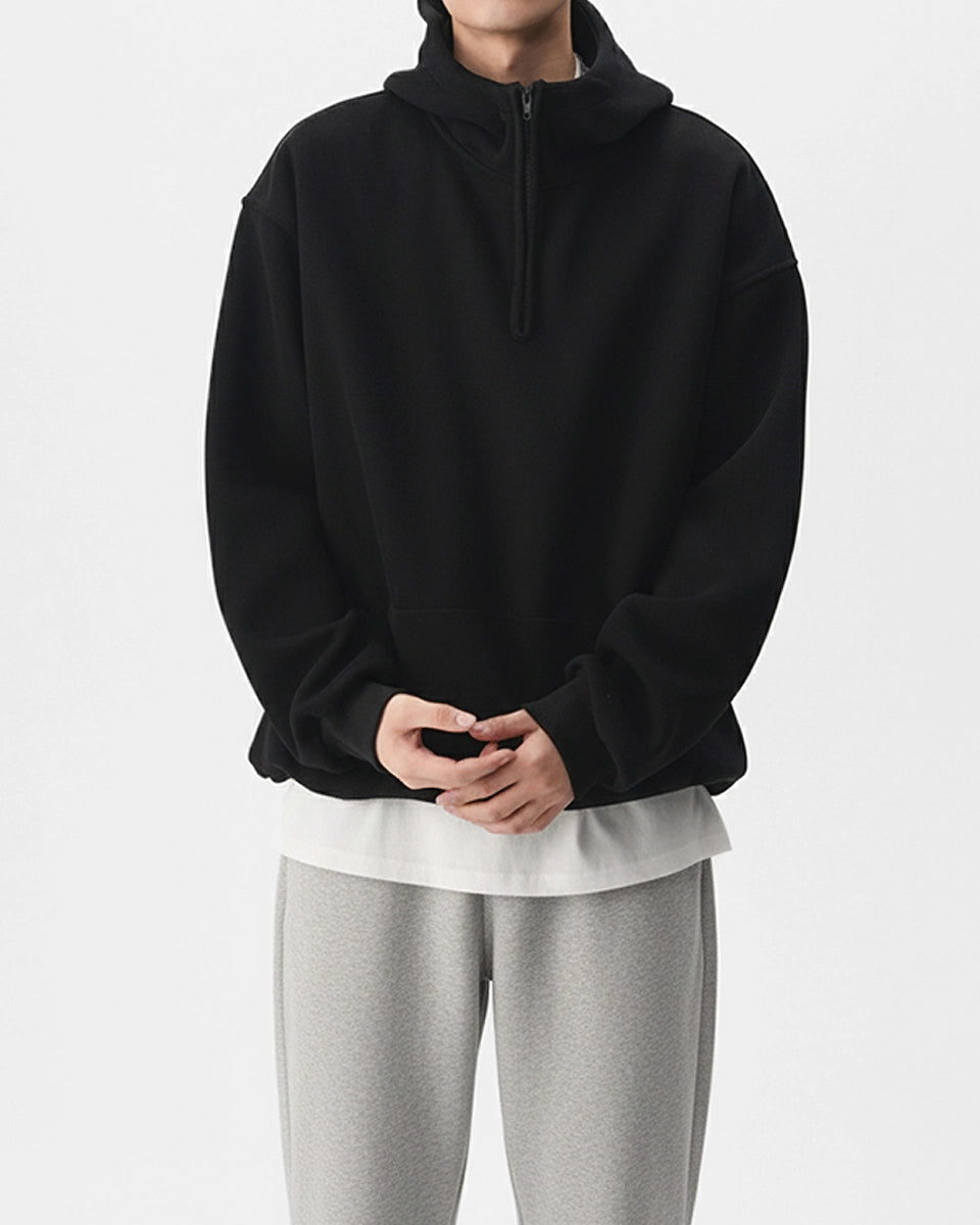 Pulse Hoodie – half‑zip, 440g premium hoodie for smart casual and training