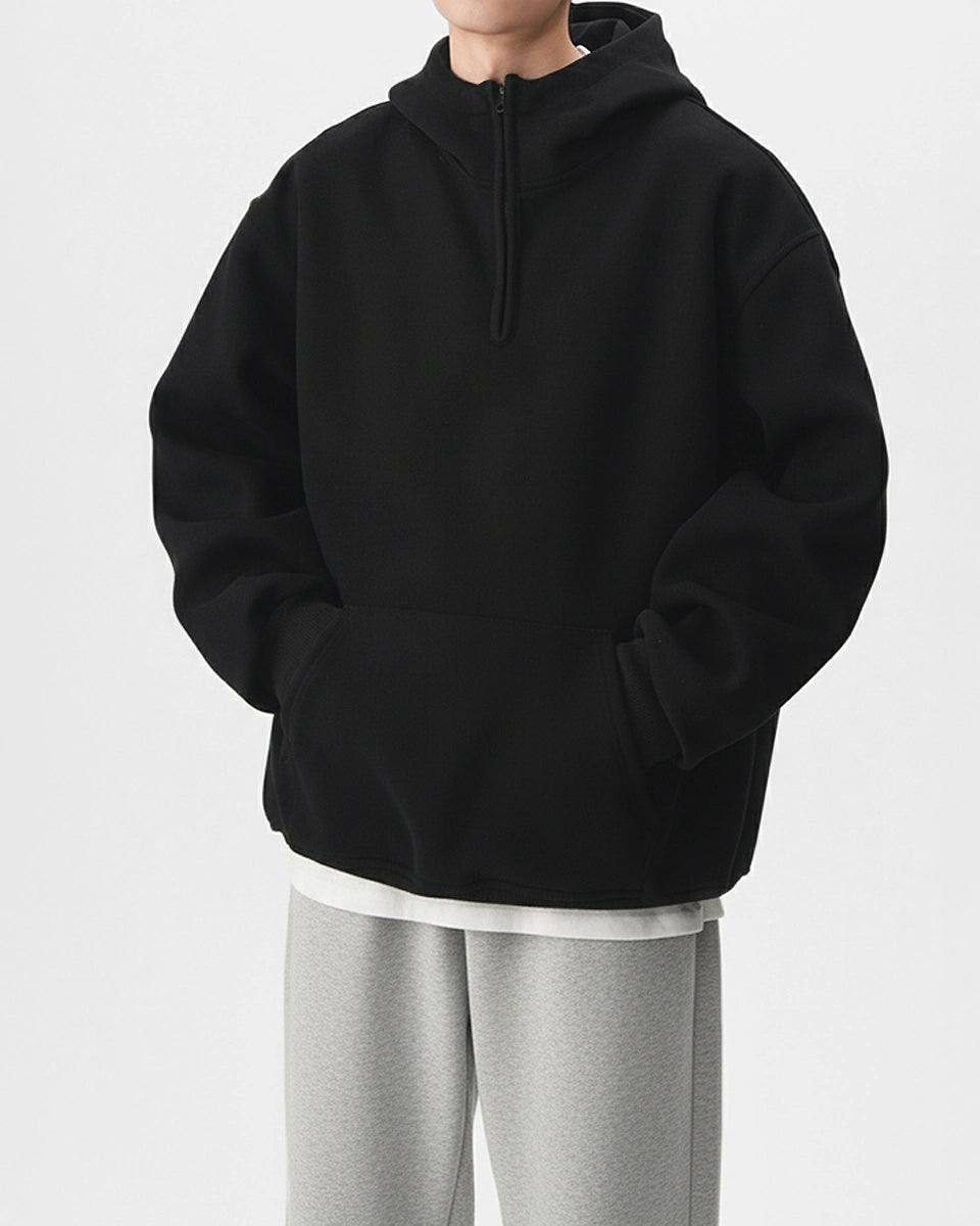 Pulse Hoodie – half‑zip, 440g premium hoodie for smart casual and training