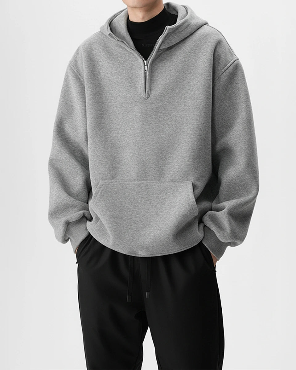 Pulse Hoodie – half‑zip, 440g premium hoodie for smart casual and training