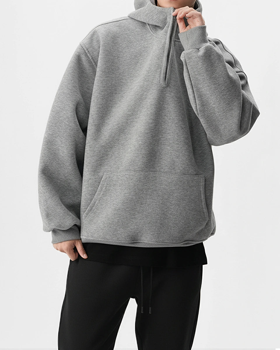 Pulse Hoodie – half‑zip, 440g premium hoodie for smart casual and training