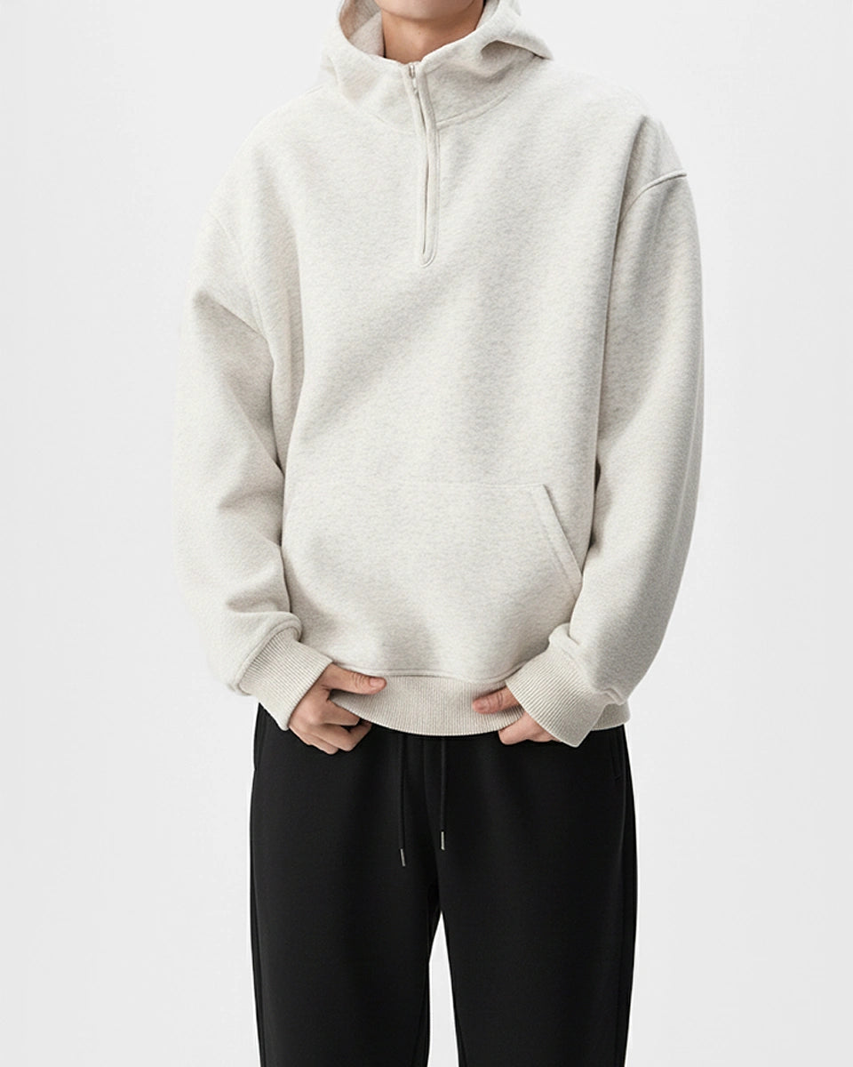 Pulse Hoodie – half‑zip, 440g premium hoodie for smart casual and training