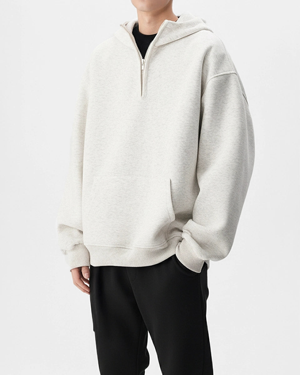 Pulse Hoodie – half‑zip, 440g premium hoodie for smart casual and training