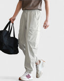 Moisture-wicking jogger pants with elastic waistband and zipper pockets