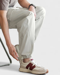 Moisture-wicking jogger pants with elastic waistband and zipper pockets