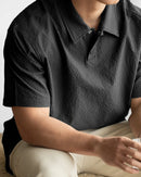 Urbanease Polo – Men’s seersucker polo shirt with breathable fabric and relaxed fit