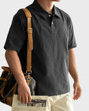 Urbanease Polo – Men’s seersucker polo shirt with breathable fabric and relaxed fit