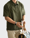 Urbanease Polo – Men’s seersucker polo shirt with breathable fabric and relaxed fit