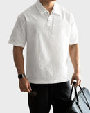 Urbanease Polo – Men’s seersucker polo shirt with breathable fabric and relaxed fit