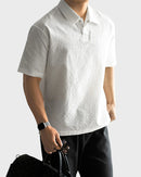Urbanease Polo – Men’s seersucker polo shirt with breathable fabric and relaxed fit