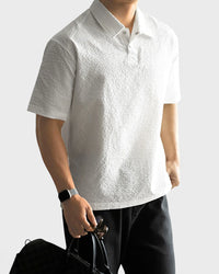 Urbanease Polo – Men’s seersucker polo shirt with breathable fabric and relaxed fit