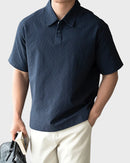 Urbanease Polo – Men’s seersucker polo shirt with breathable fabric and relaxed fit