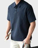 Urbanease Polo – Men’s seersucker polo shirt with breathable fabric and relaxed fit